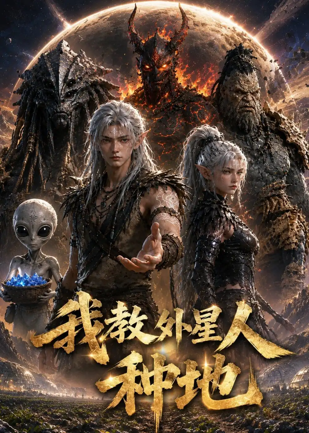《我教外星人种地（58集）AI短剧（夸克网盘）》短剧封面