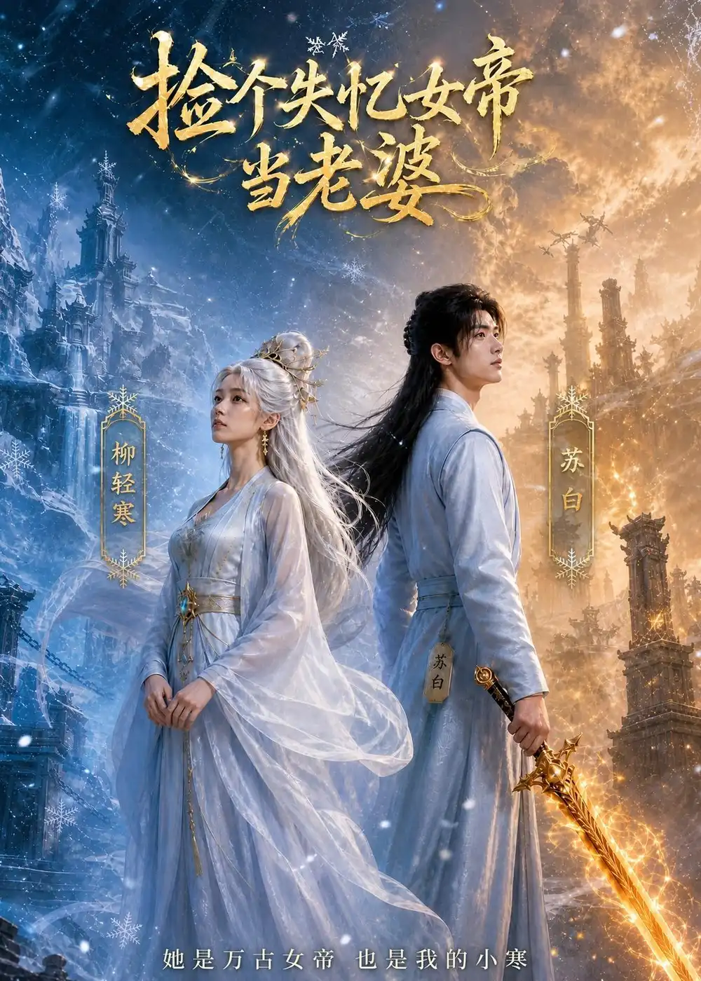 《捡个失忆女帝当老婆(81集)AI短剧 (2026)》短剧封面