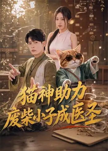 《猫神助力，废柴小子成医圣（80集）杨皓然＆朱艺莉（夸克网盘）》短剧封面