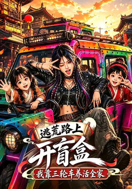 《逃荒路上开盲盒，我靠三轮车养活全家（84集）（夸克网盘）》短剧封面