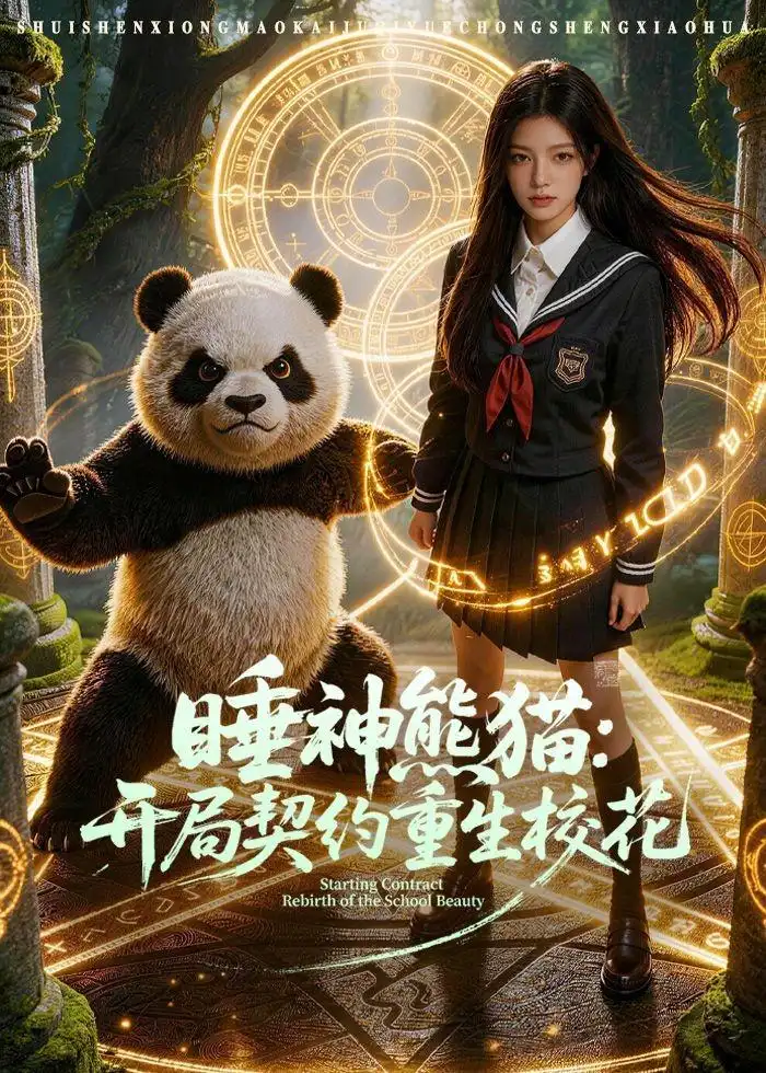 《睡神熊猫：开局契约重生校花（93集）AI短剧（夸克网盘）》短剧封面