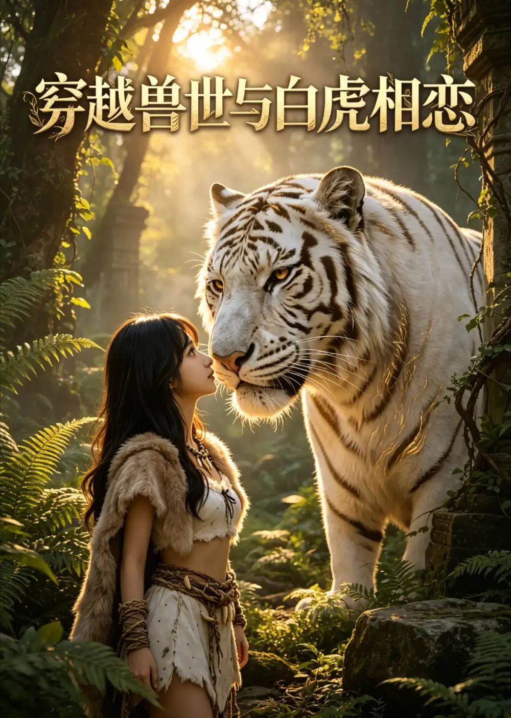 《穿越兽世与白虎相恋(25集)AI短剧 (2026)》短剧封面