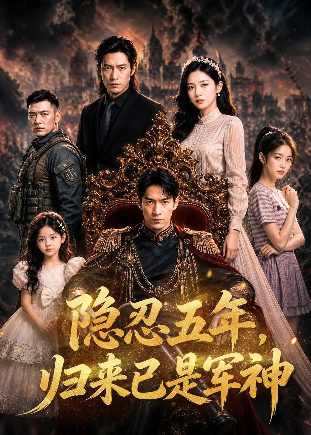 《隐忍五年,归来已是军神(63集)AI短剧(夸克网盘)》短剧封面