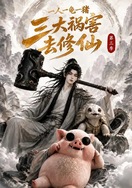 《一人一龟一猪,三大祸害去修仙第三季(141集)(夸克网盘)》短剧封面