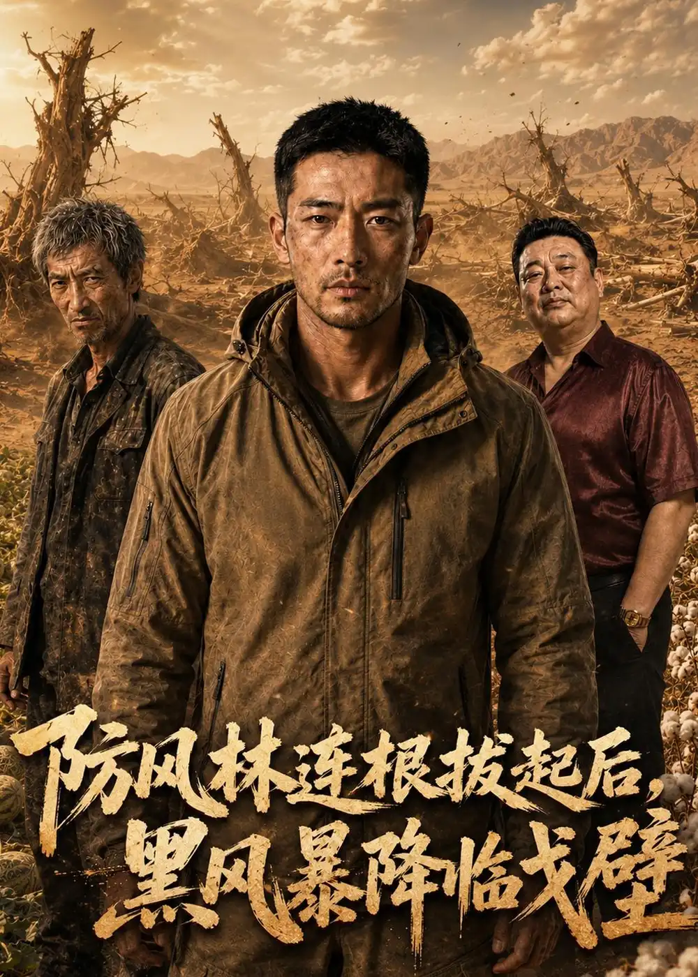 《防风林连根拔起后，黑风暴降临戈壁（69集）AI短剧（夸克网盘）》短剧封面