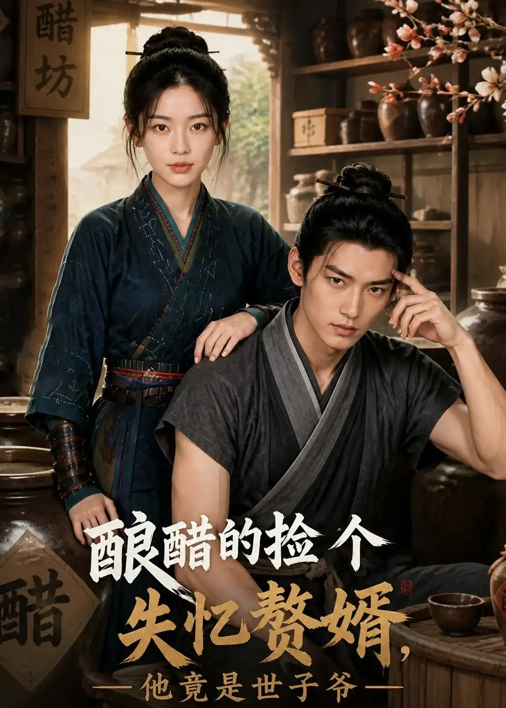 《酿醋的捡个失忆赘婿，他竟是世子爷（67集）AI短剧 (2026)》短剧封面