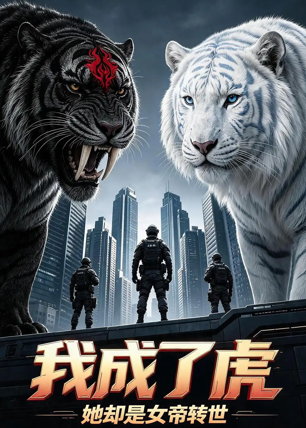 《我成了虎，她却是女帝转世（80集）（夸克网盘）》短剧封面