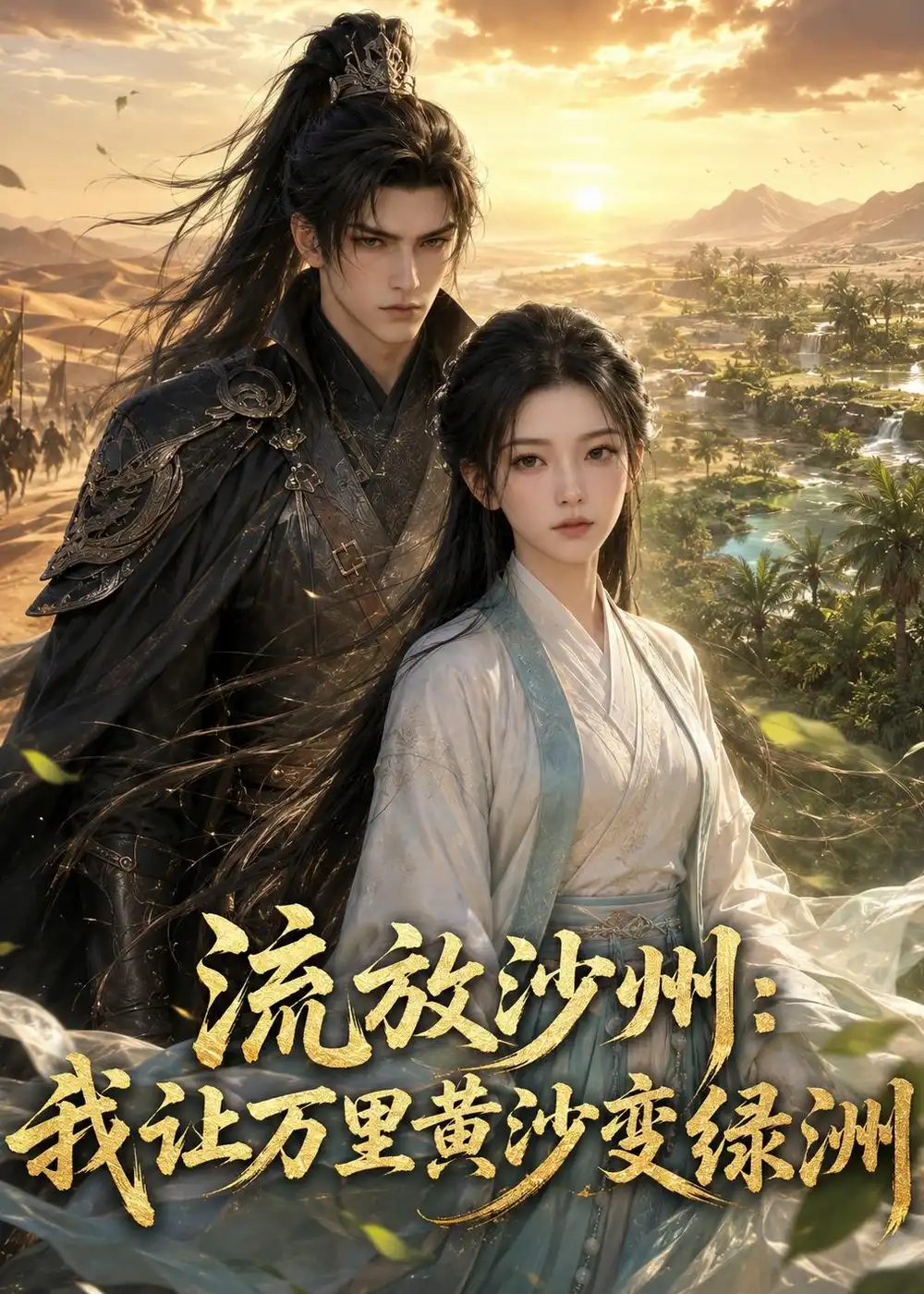 《流放沙洲：我让万里黄沙变绿洲（67集）AI短剧 (2026)》短剧封面