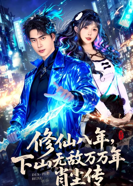 《修仙八年，下山无敌万万年：肖尘传（79集）张子安＆车美艳（百度网盘）》短剧封面