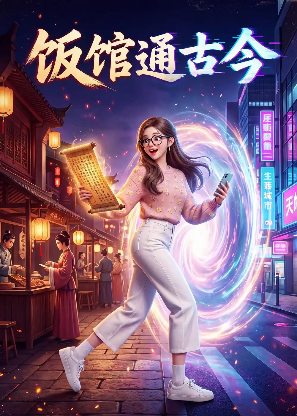 《饭馆通古今（26集）AI短剧 (2026)》短剧封面