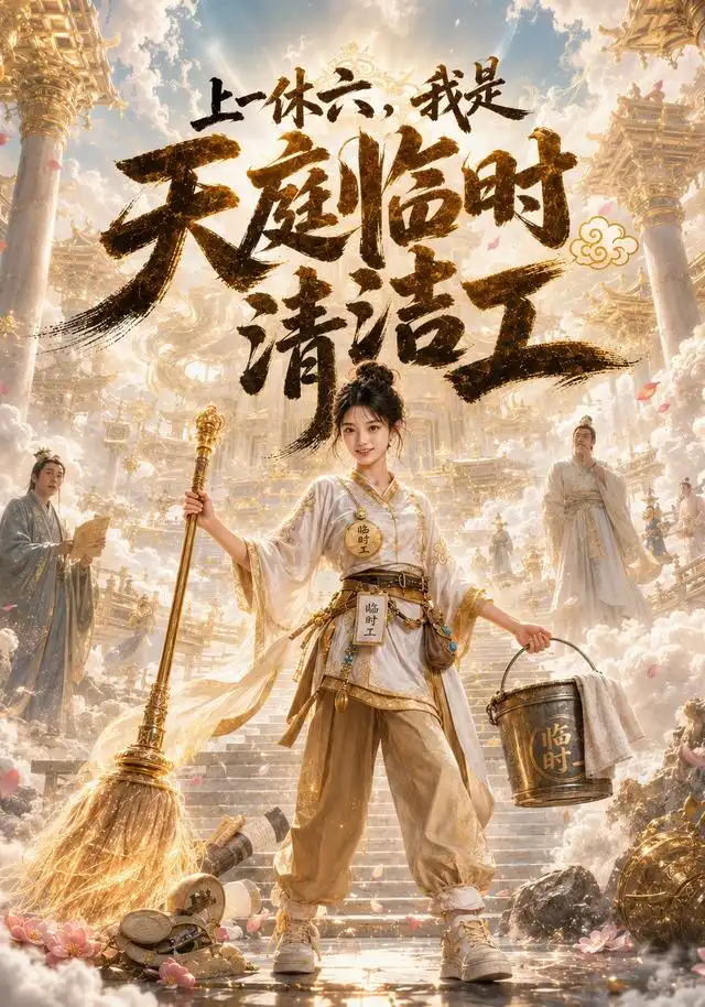 《上一休六，我是天庭临时清洁工（49集）（夸克网盘）》短剧封面