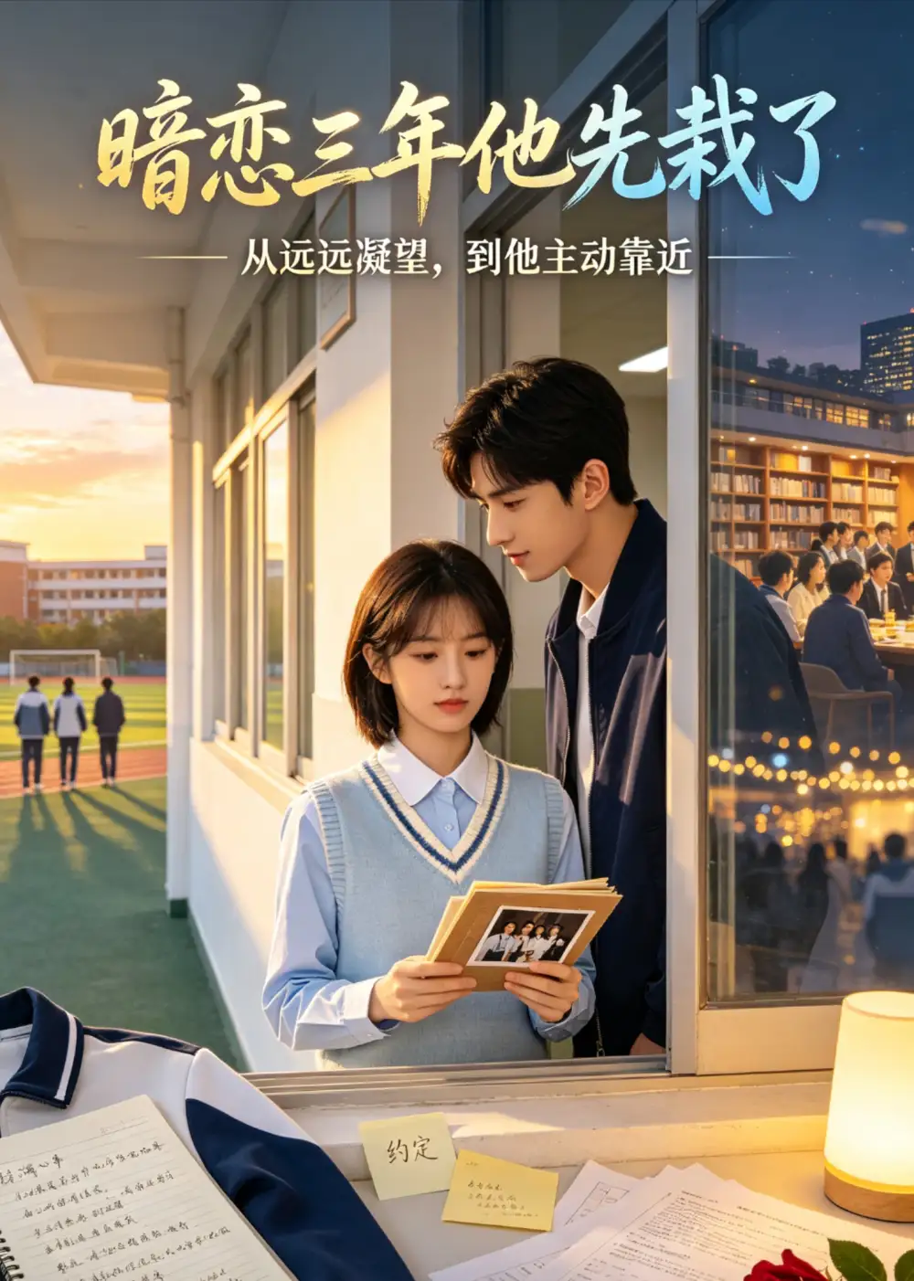 《暗恋三年他先栽了（80集）（夸克网盘）》短剧封面