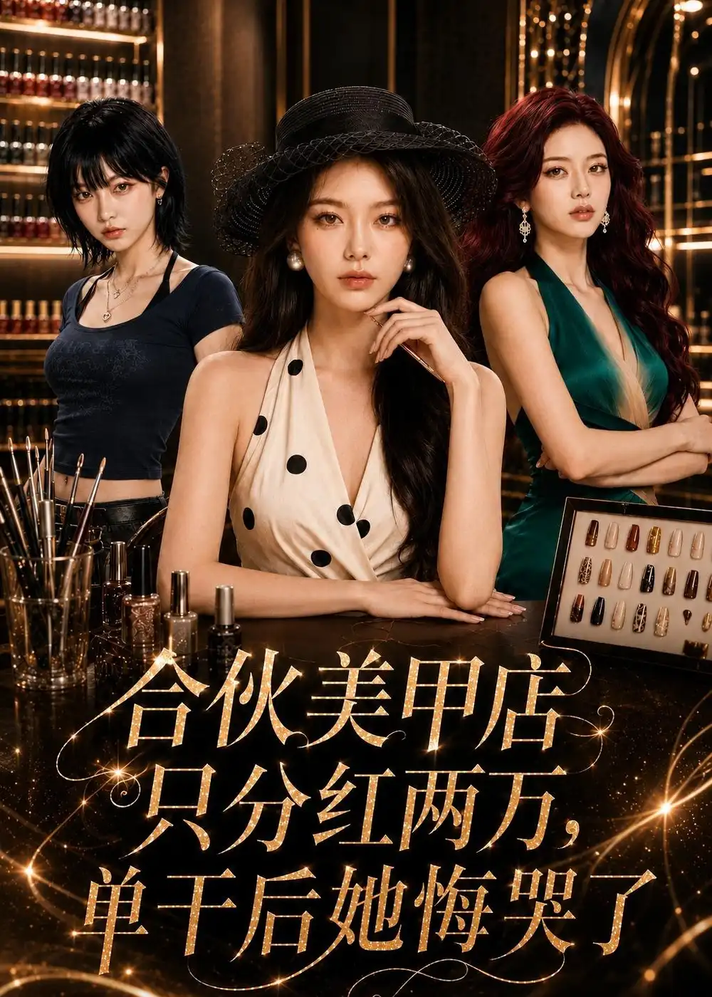 《合伙美甲店只分红两万，单干后她悔哭了（45集）AI短剧（夸克网盘）》短剧封面
