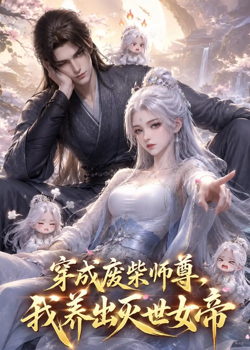 《穿成废材师尊，我养出灭世女帝（49集）（夸克网盘）》短剧封面