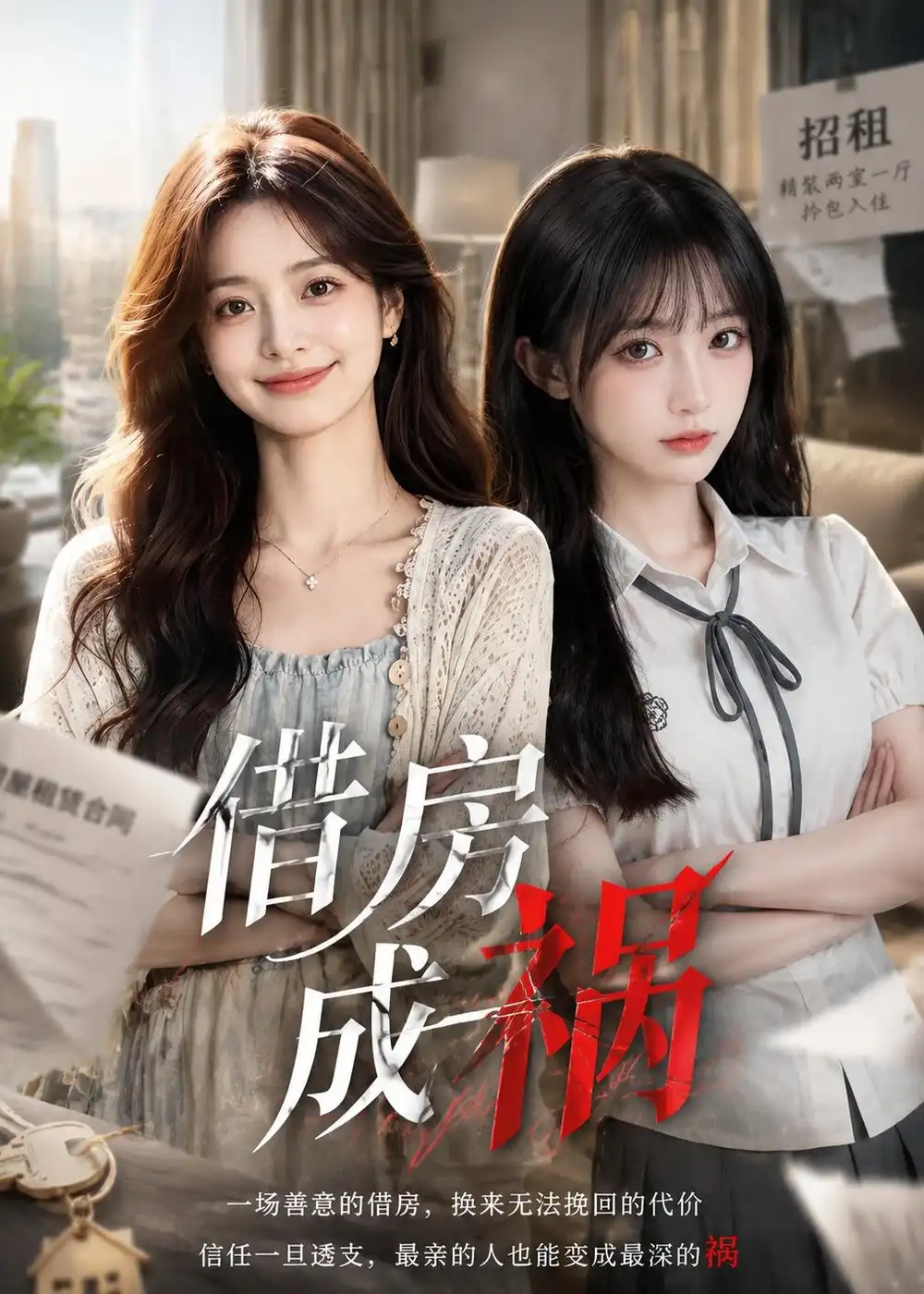 《借房成祸（65集）AI短剧》短剧封面