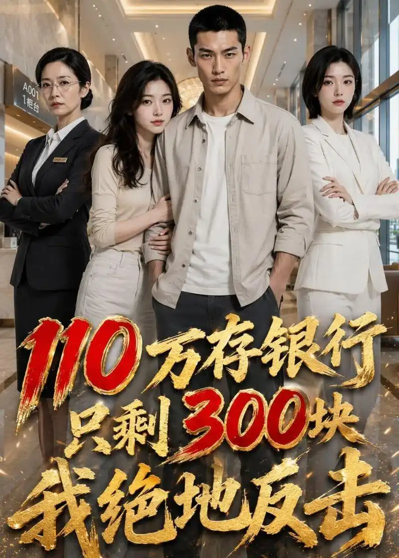 《110万存银行只剩300块，我绝地反击（56集）AI短剧 (2026)》短剧封面