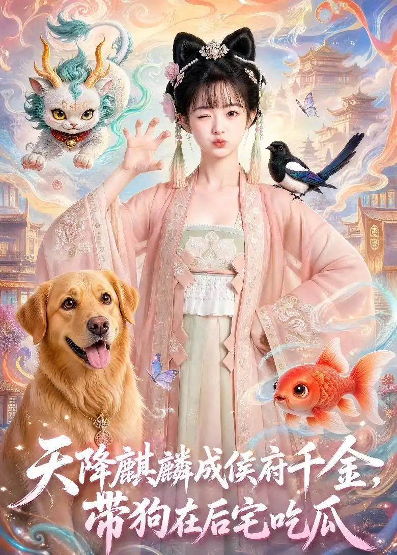 《天降麒麟成侯府千金,带狗在后宅吃瓜(60集)(夸克网盘)》短剧封面