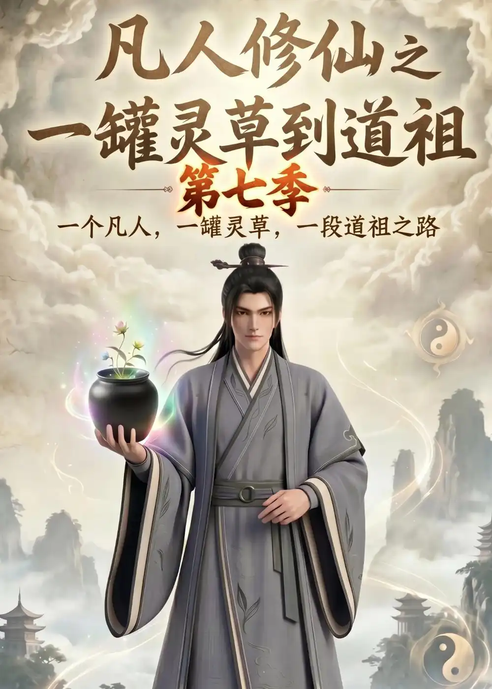 《凡人修仙之一罐灵草到道祖第七季（62集）（夸克网盘）》短剧封面