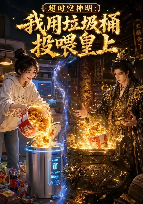 《超时空神明我用垃圾桶投喂皇上（61集）AI短剧 (2026)》短剧封面