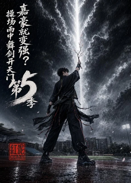 《嘉豪就变强？操场雨中舞剑开天门第5季（99集）（夸克网盘）》短剧封面
