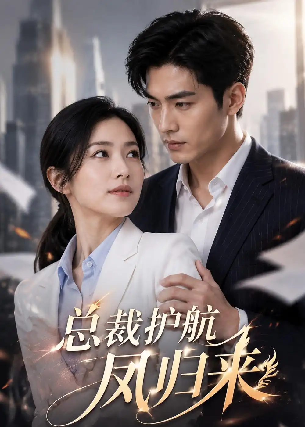 《总裁护航凤归来（42集）AI短剧（夸克网盘）》短剧封面