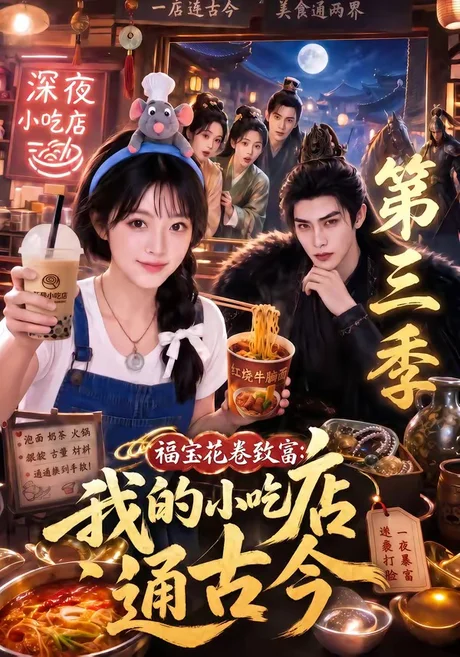 《福宝花卷致富：我的小吃店通古今第三季（245集）（夸克网盘）》短剧封面
