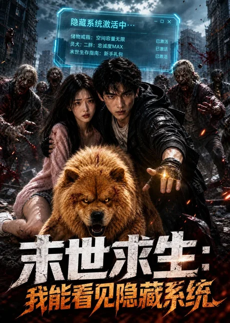 《末世求生：我能看见隐藏系统（81集）AI短剧（百度网盘）》短剧封面