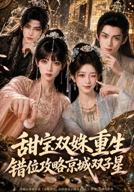 《甜宝双妹重生，错位攻略京城双子星（104集）（夸克网盘）》短剧封面