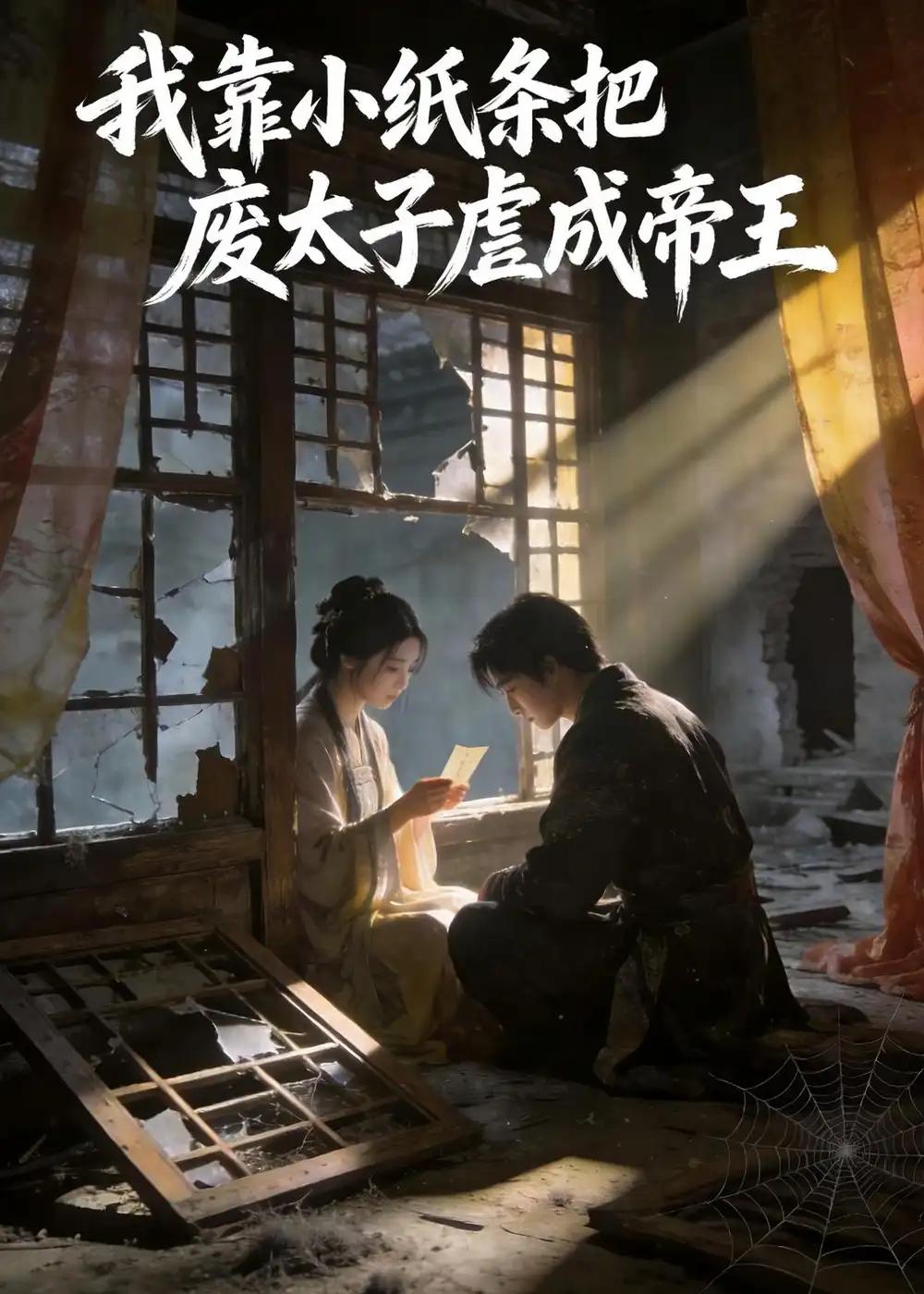 《我靠小纸条把废太子虐成帝王（40集）AI短剧 (2026)》短剧封面