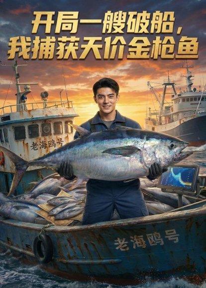 《开局一艘破船，我捕获天价金枪鱼（49集）Ai短剧（百度网盘）》短剧封面