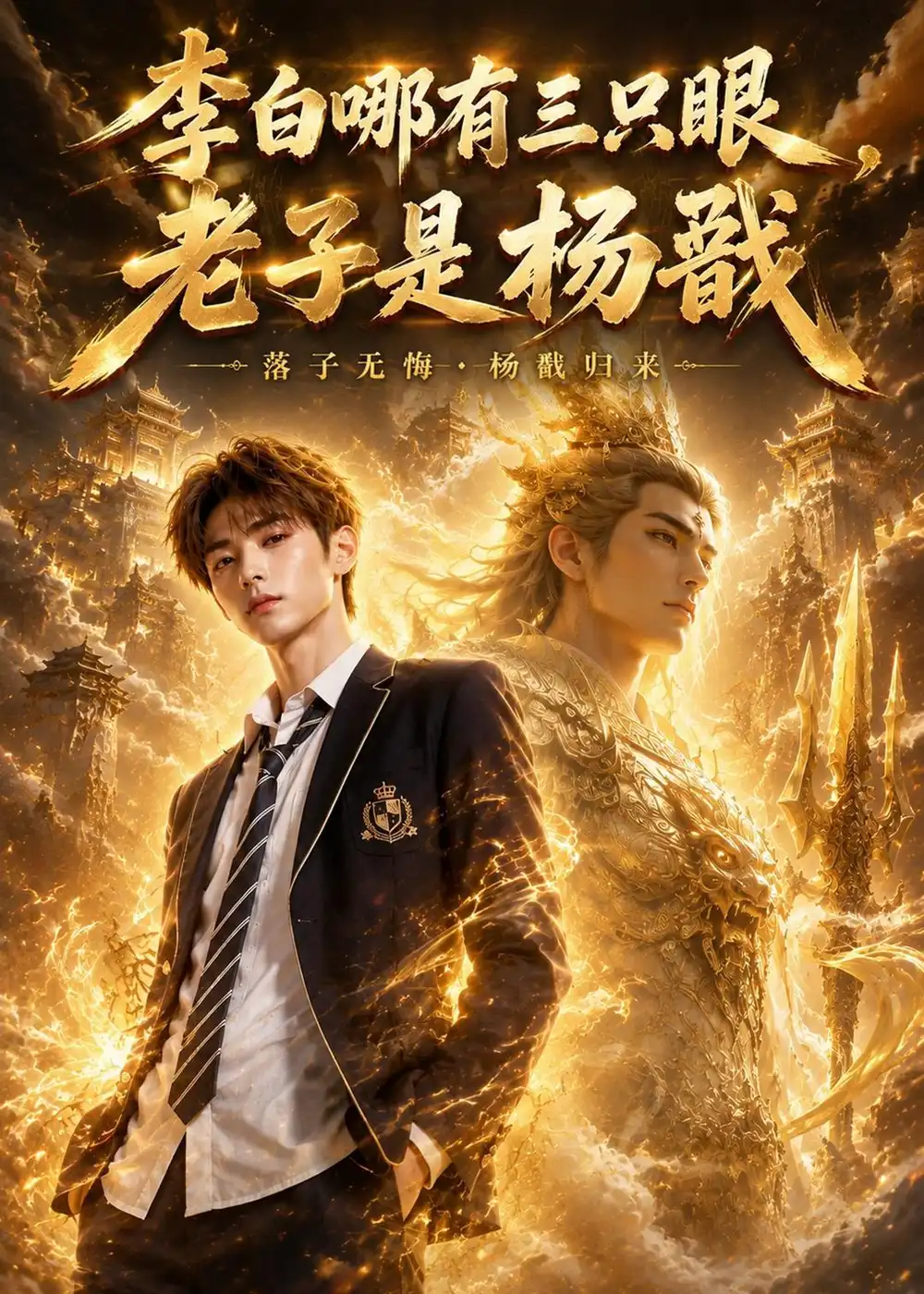 《李白哪有三只眼，老子是杨戬（81集）AI短剧（夸克网盘）》短剧封面