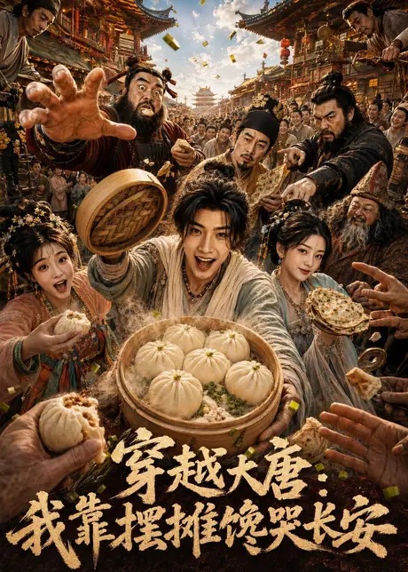 《穿越大唐，我靠摆摊馋哭长安（76集）AI短剧 (2026)》短剧封面
