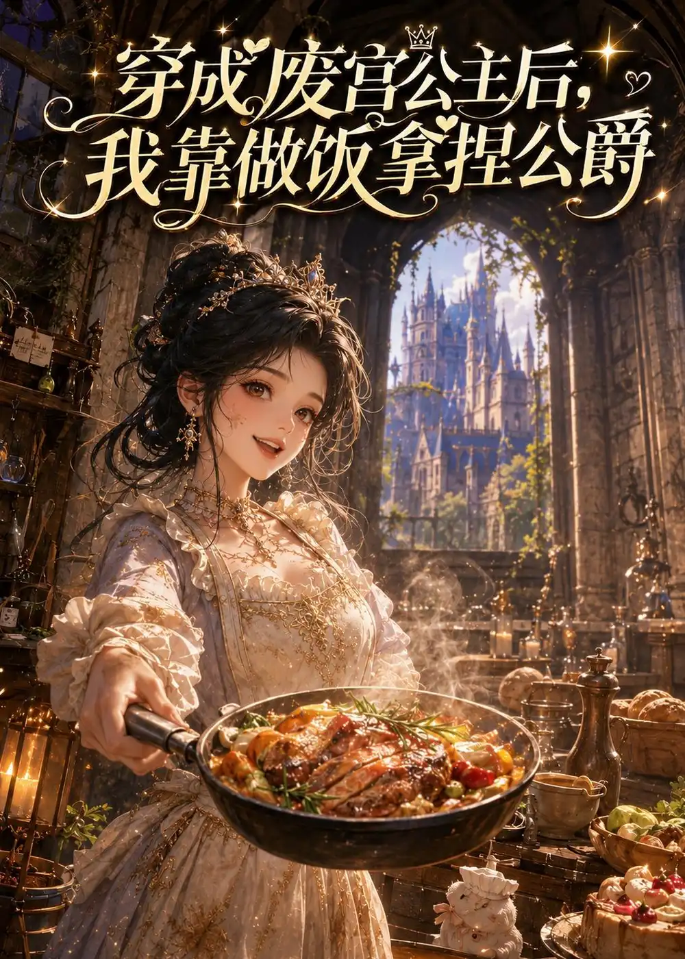 《穿成废宫公主后，我靠做饭拿捏公爵（73集）（夸克网盘）》短剧封面