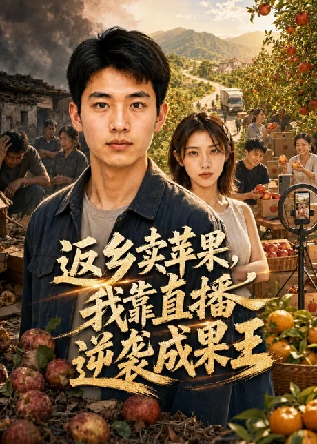 《返乡卖苹果，我靠直播逆袭成果王（59集）（百度网盘）》短剧封面