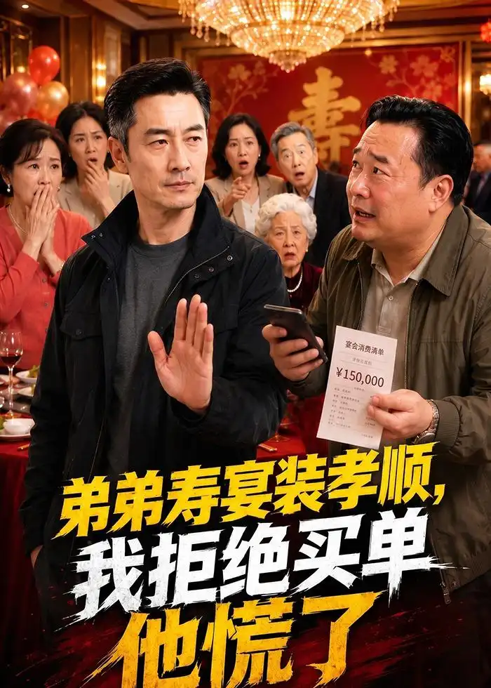 《弟弟寿宴装孝顺，我拒绝买单他慌了（62集）AI短剧 (2026)》短剧封面
