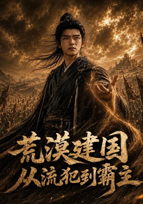 《荒漠建国:从流犯到霸主(43集)AI短剧(夸克网盘)》短剧封面