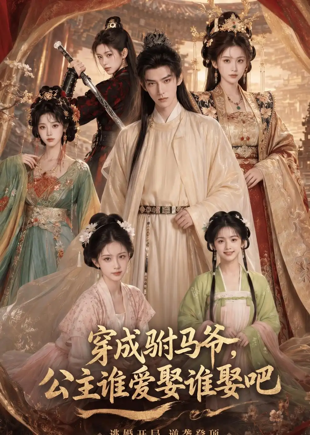 《穿成驸马爷，公主谁爱娶谁娶吧（77集）AI短剧（夸克网盘）》短剧封面
