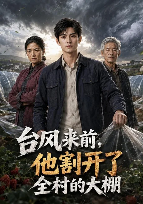 《台风来前,他割开了全村的大棚(43集)AI短剧(百度网盘)》短剧封面