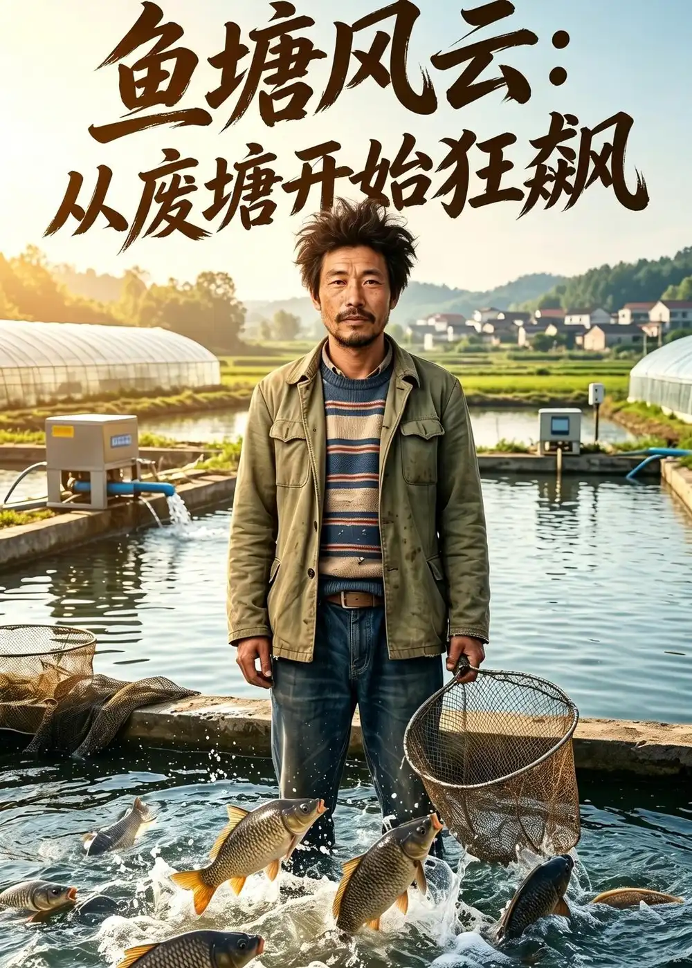 《鱼塘风云：从废塘开始狂飙（71集）AI短剧（夸克网盘）》短剧封面