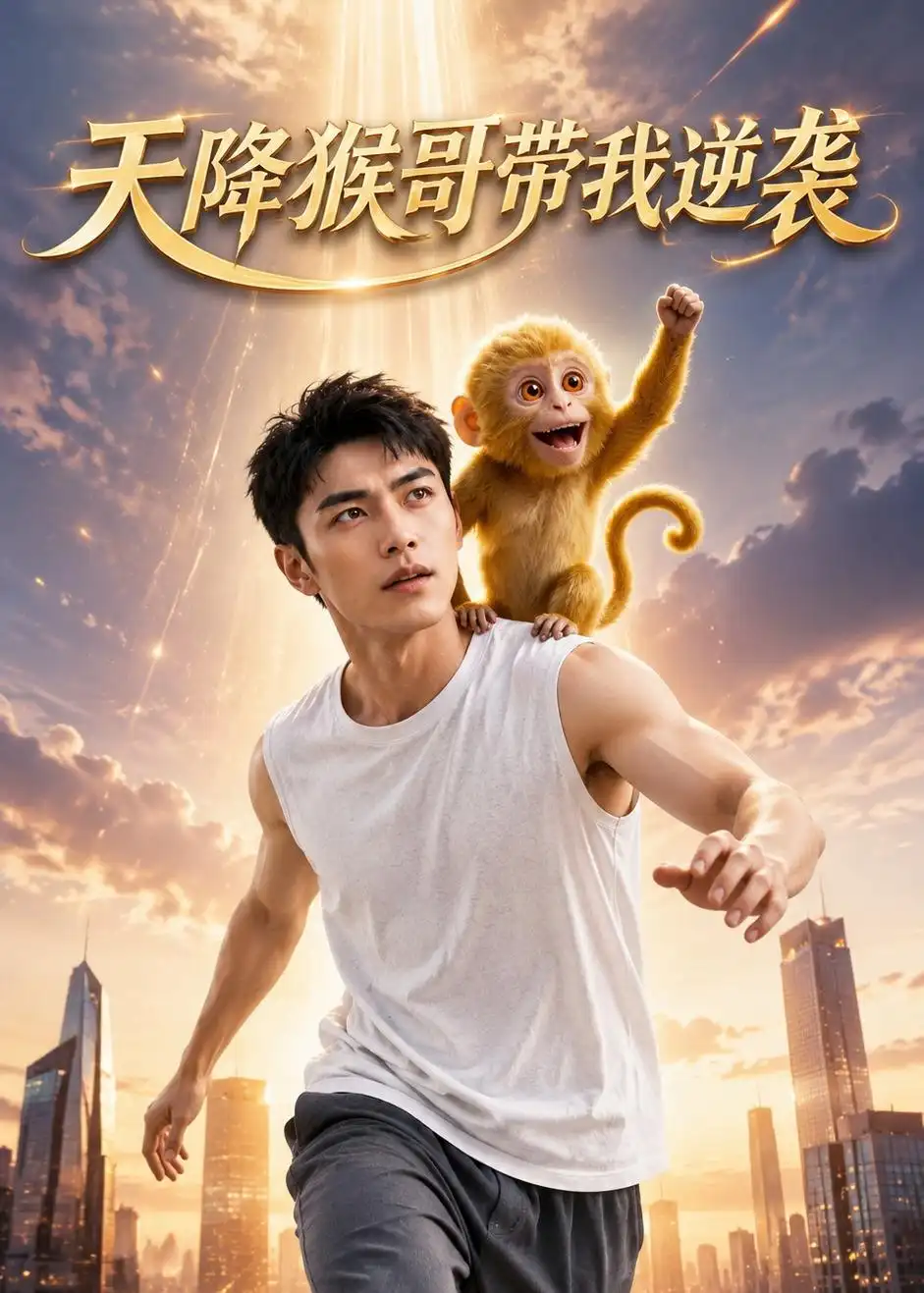 《天降猴哥带我逆袭（26集）AI短剧（夸克网盘）》短剧封面