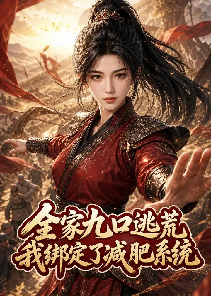《全家九口逃荒，我绑定了减肥系统（105集）（夸克网盘）》短剧封面