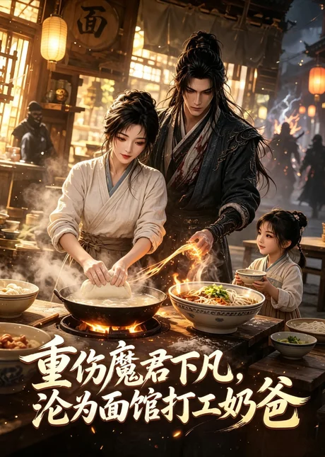 《重伤魔君下凡，沦为面馆打工奶爸（38集）（夸克网盘）》短剧封面