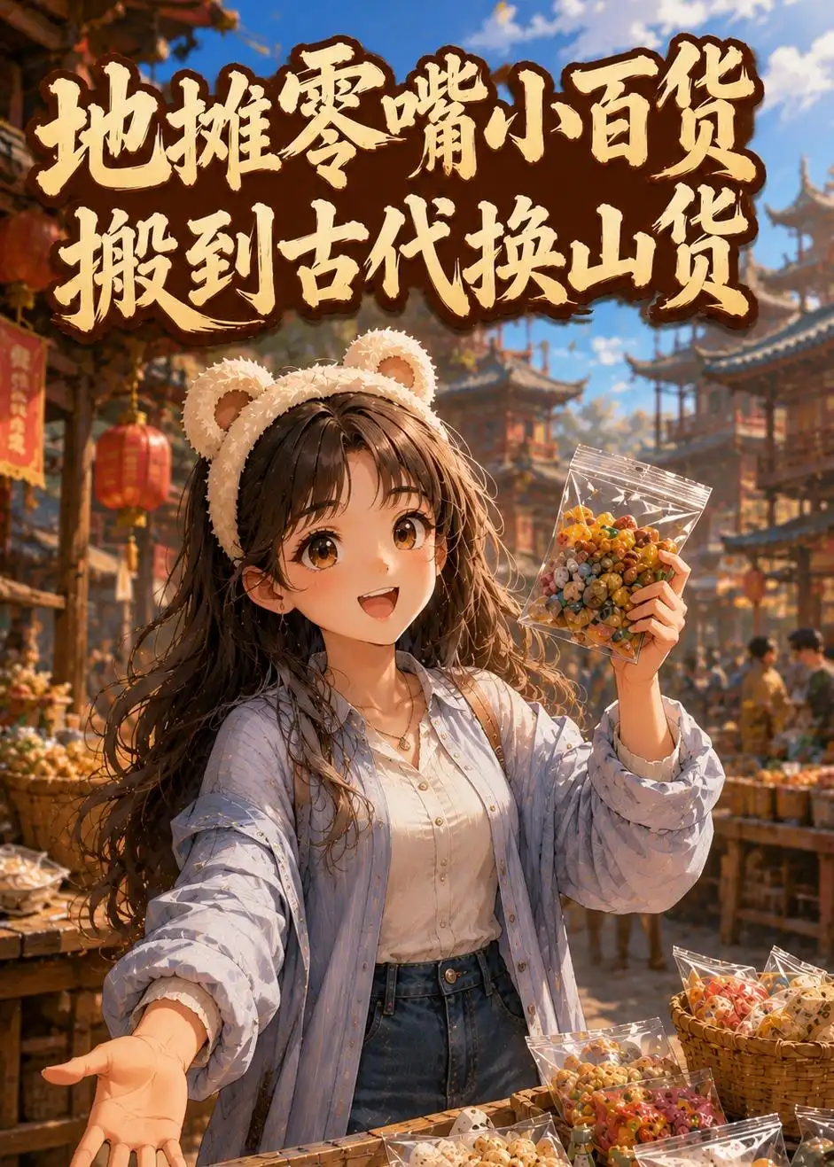 《地摊零嘴小百货，搬到古代换山货（83集）（夸克网盘）》短剧封面