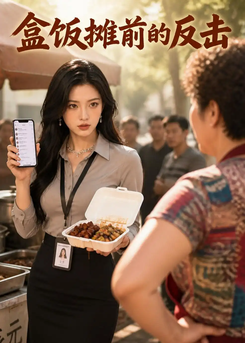 《盒饭摊前的反击(30集)AI短剧 (2026)》短剧封面