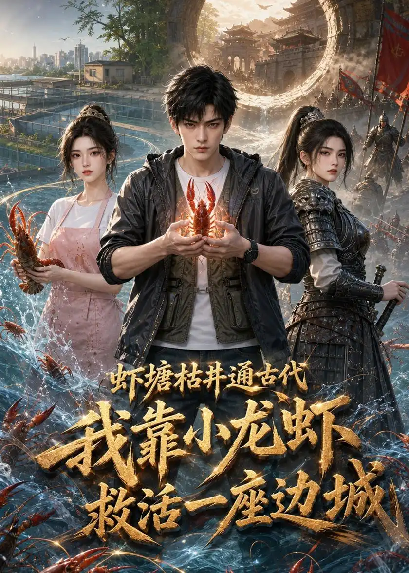 《虾塘枯井通古代，我靠小龙虾救活一座边城（62集）AI短剧（夸克网盘）》短剧封面