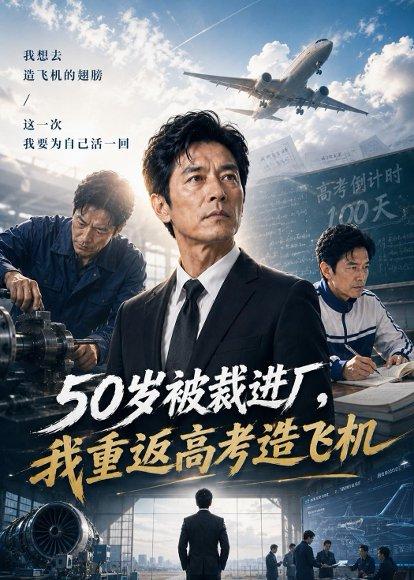 50岁被裁进厂，我重返高考造飞机（54集）AI短剧（百度网盘）封面
