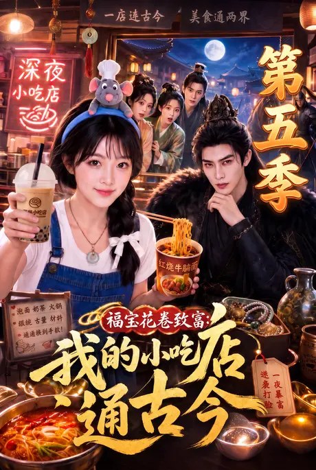 《福宝花卷致富:我的小吃店通古今第五季(160集)(夸克网盘)》短剧封面