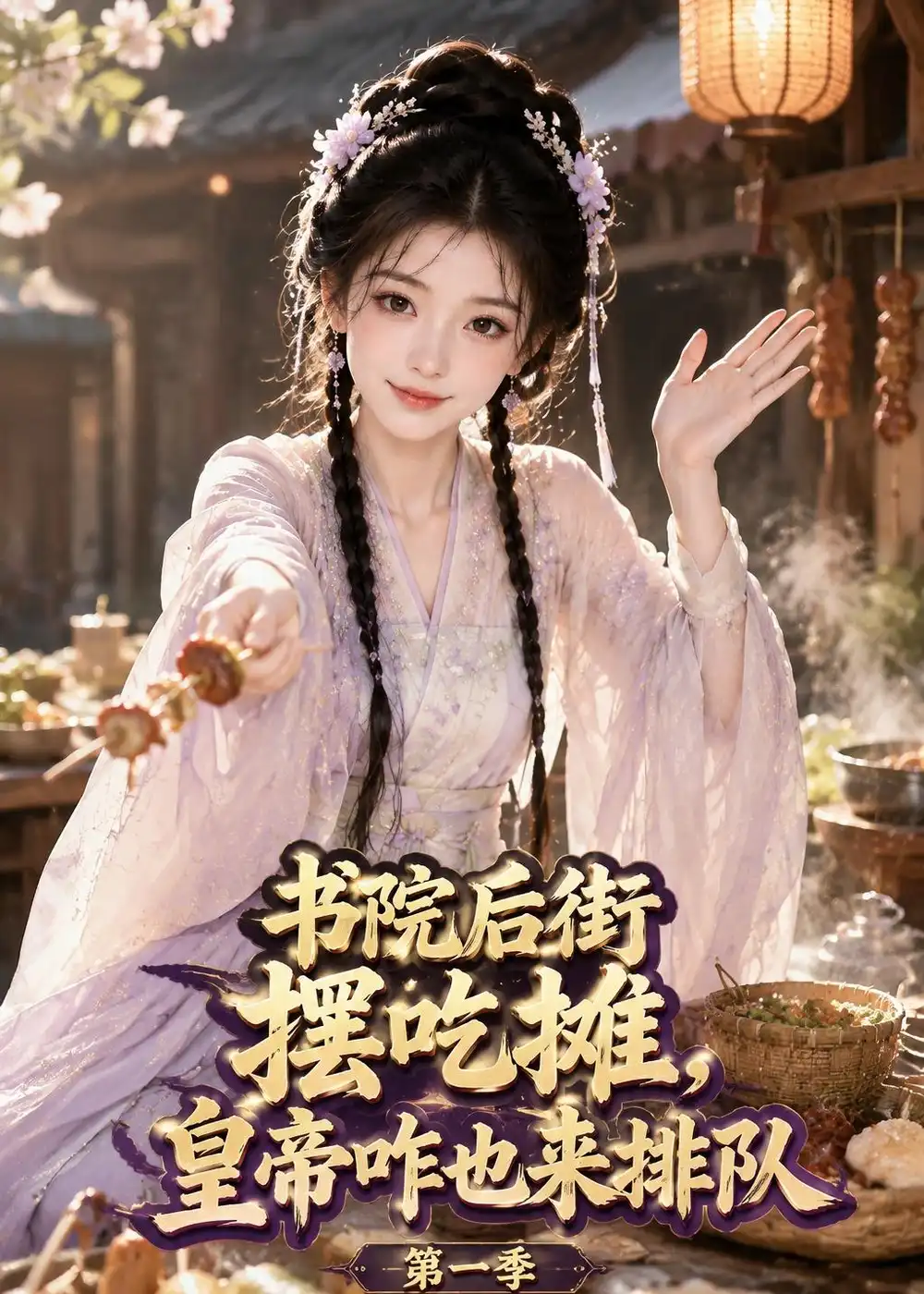 《书院后街摆吃摊，皇帝咋也来排队第一季（74集）（夸克网盘）》短剧封面