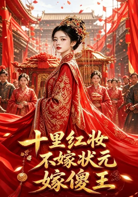 《十里红妆不嫁状元嫁傻王（103集）AI短剧（夸克网盘）》短剧封面