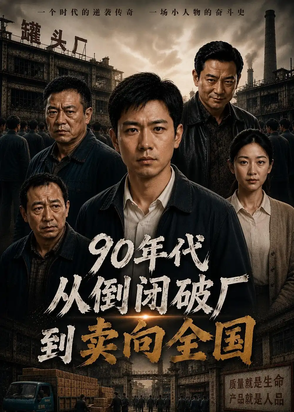 《90年代从倒闭破厂到卖向全国（27集）AI短剧 (2026)》短剧封面